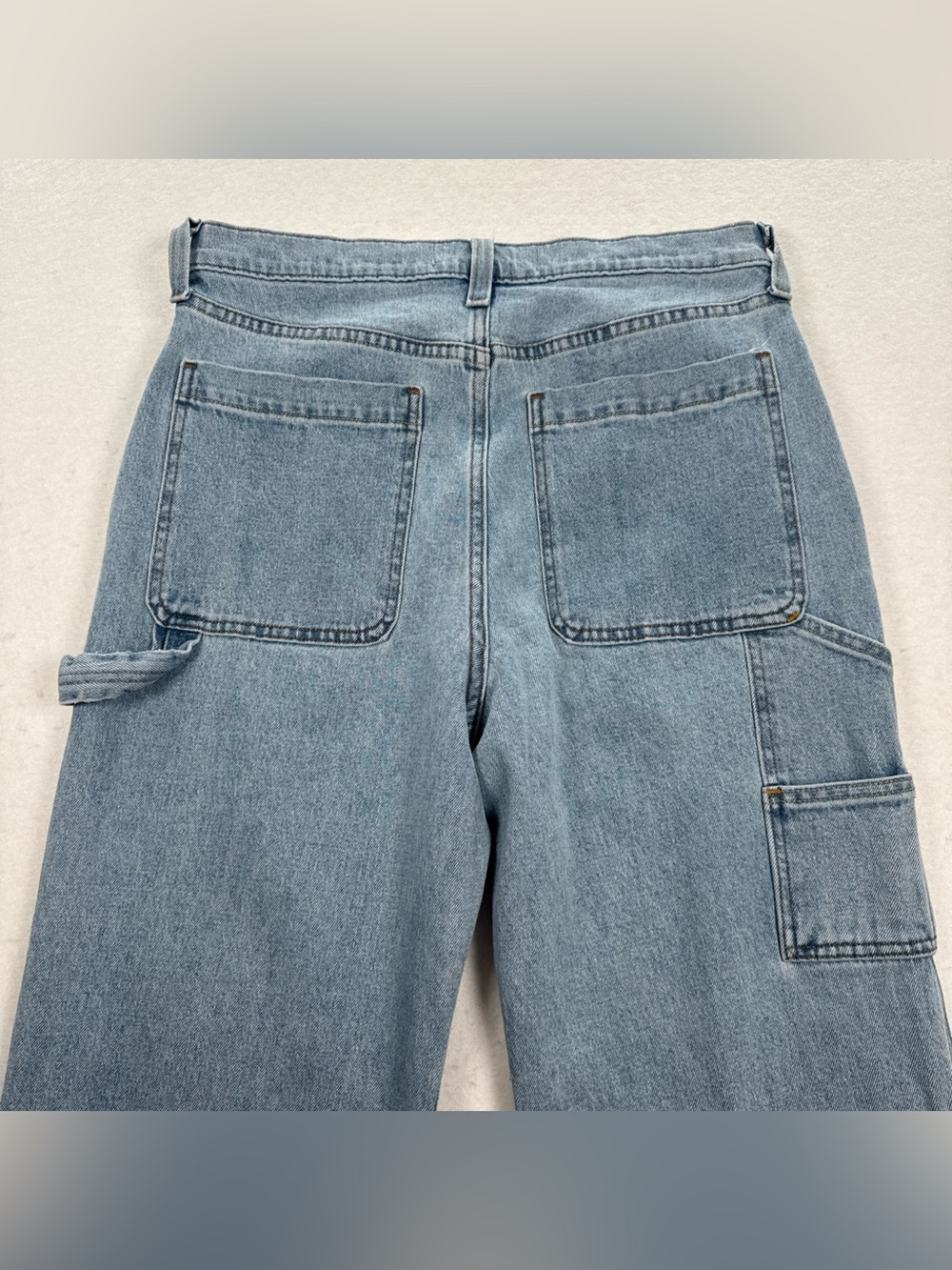 Hollister Baggy Carpenter Jeans Fits Men 32x31.5 Light Blue Wash Relaxed Utility - Picture 4 of 9
